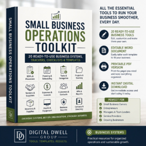Small Business Operations Toolkit with 20 business systems and templates